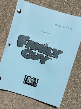 Family Guy 2008 Production Used Table Script Footloose BRIAN’S GOT A NEW BAG!